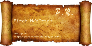 Pirch Márton névjegykártya